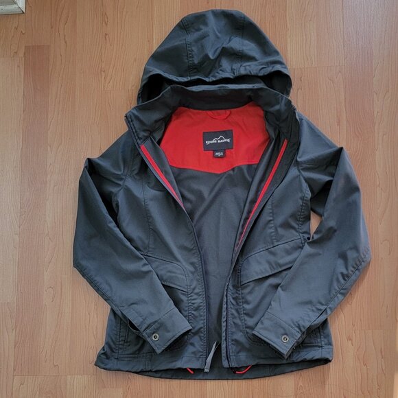 Eddie Bauer Dark Grey Travex Water Repellant Rain Jacket Windbreaker - M - Picture 1 of 11